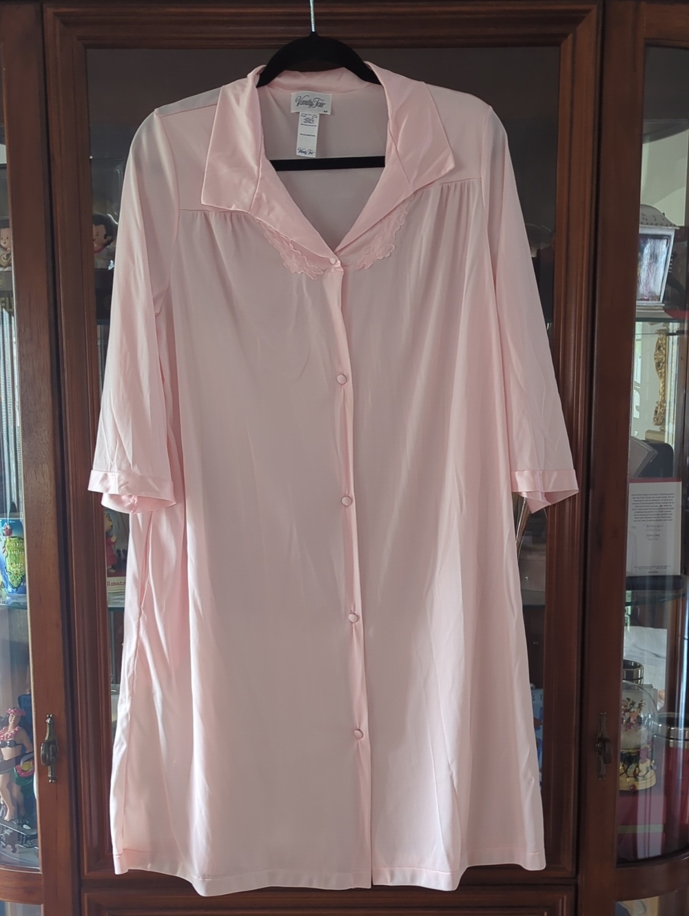 Vanity Fair Pale Pink Button-Front Sleep Robe